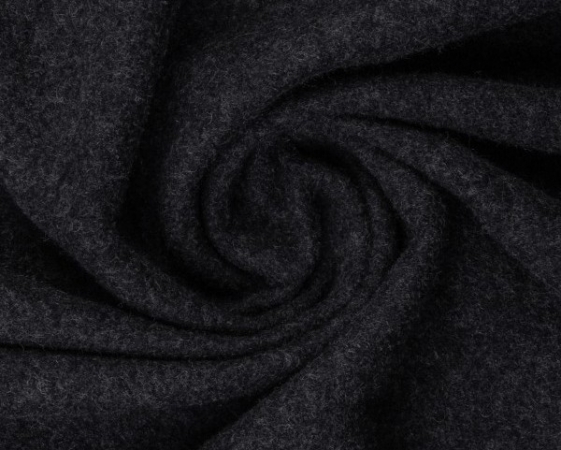 gekochte Wolle - Wollstoff - Walk - Naomi - antrazit melliert -1789